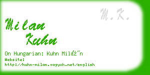 milan kuhn business card